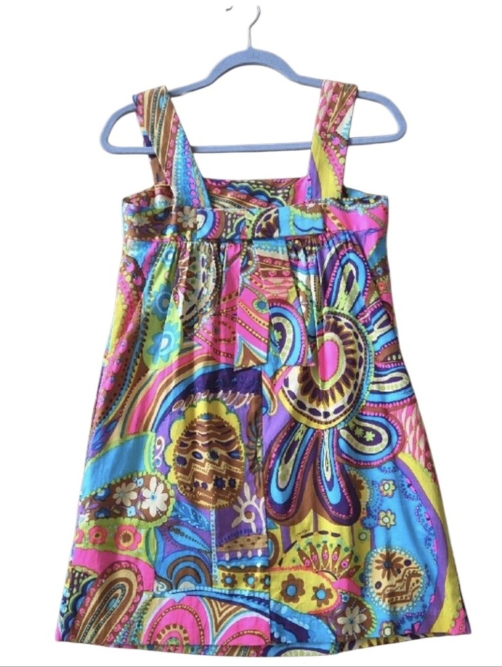 Milly Multicolor Paisley Tank Sundress — Pink Turquoise Yellow Brown - Picture 5 of 5